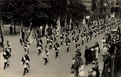 Studentika Foto Ak Jena in Thüringen, Studentischer Umzug zum Bismarck-Turm 1902