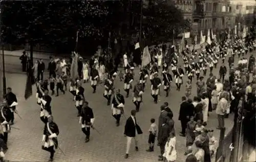 Studentika Foto Ak Jena in Thüringen, Studentischer Umzug zum Bismarck-Turm 1902