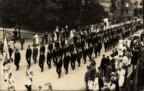 Studentika Foto Ak Jena in Thüringen, Studentischer Umzug zum Bismarck-Turm 1902