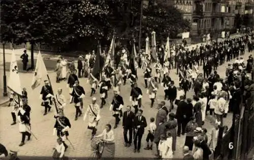 Studentika Foto Ak Jena in Thüringen, Studentischer Umzug zum Bismarck-Turm 1902