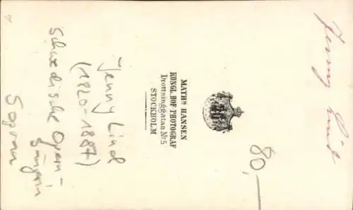 CdV Opernsängerin Jenny Lind, Portrait