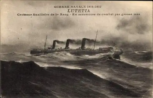 Ak Französisches Kriegsschiff Lutetia