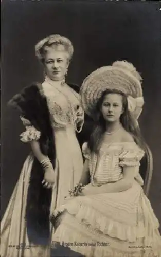 Ak Kaiserin Auguste Viktoria, Prinzessin Luise, Portrait