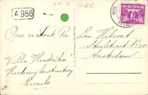 Ak Op de Veluwe, Niederländische Volkstracht, Bij de haard