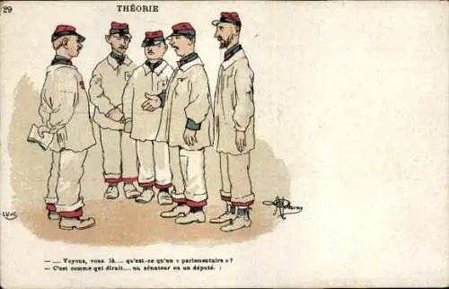 Künstler Ak Guillaume, Albert, Reklame, Produits Gloria, Lyon, französische Soldaten, Theorie
