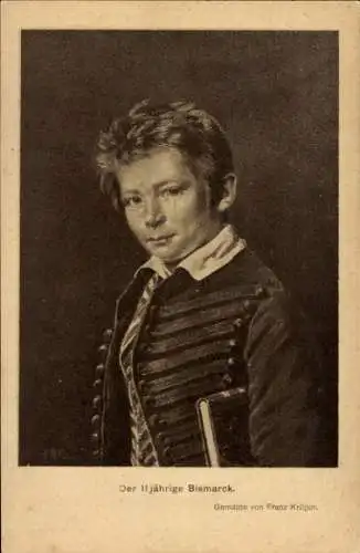 Künstler Ak Krüger, Franz, Bismarck, Portrait als 11-Jähriger
