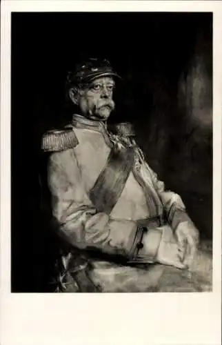 Künstler Ak von Lenbach, Franz, Portrait von Bismarck, Sitzend, Uniform