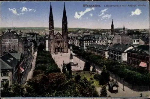 Ak Wiesbaden in Hessen, Louisenplatz, Katholische Kirche