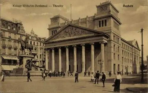 Ak Aachen, Kaiser Wilhelm-Denkmal, Theater