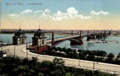 Ak Mainz am Rhein, Straßenbrücke