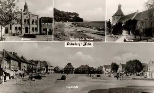 Ak Oldenburg in Holstein, Rathaus, Kirche, Marktplatz