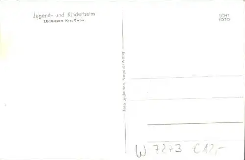 Ak Ebhausen im Schwarzwald Württemberg, Jugend- und Kinderheim, Speisesaal, Kreuz