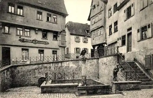 Ak Wimpfen am Berg Bad Wimpfen am Neckar, Teilansicht, Adlerbrunnen