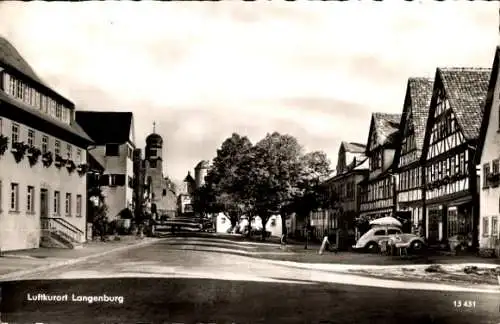 Ak Langenburg in Württemberg, Teilansicht, Fachwerkhäuser