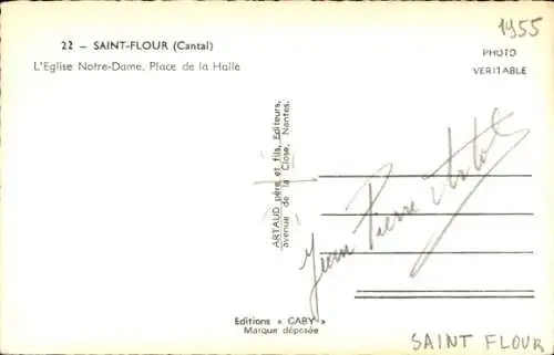 Ak Saint Flour Cantal, L'Eglise Notre-Dame, Place de la Halle