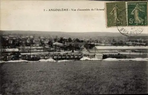 Ak Angoulême Charente, Vue d'ensemble de l'Arsenal