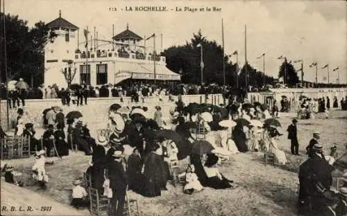 Ak La Rochelle Charente Maritime, Strand, Bar