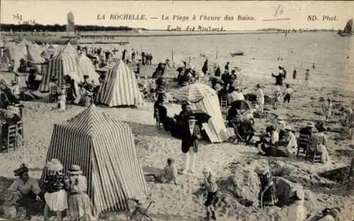 Ak La Rochelle Charente Maritime, La Plage a l'heure des Bains