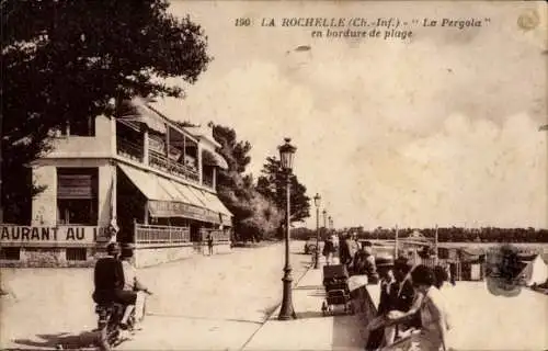 Ak La Rochelle Charente Maritime, La Pergola en bordure de plage