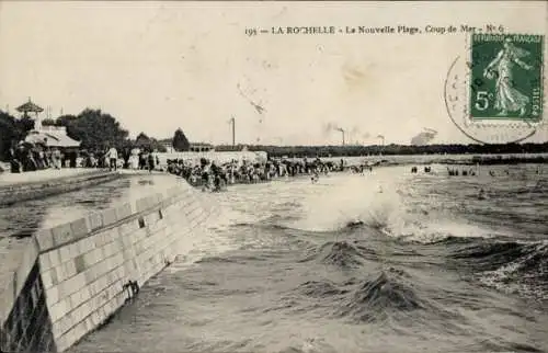 Ak La Rochelle Charente Maritime, Nouvelle Plage, Coup de Mer