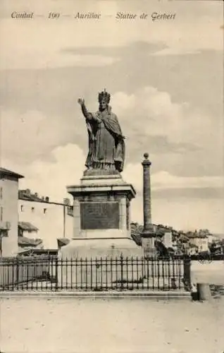 Ak Aurillac Cantal, Statue Gerbert