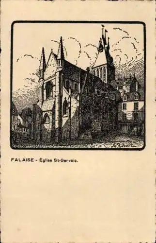 Ak Falaise Calvados, Kirche St. Gervais