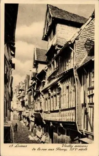 Ak Lisieux Calvados, Vieilles maisons de la rue aux Fevres