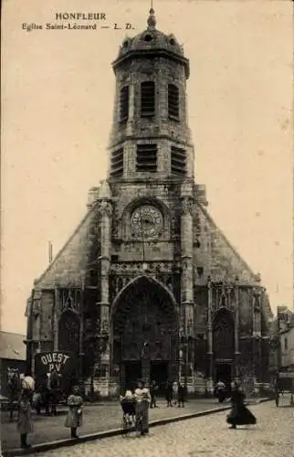 Ak Honfleur Calvados, Kirche St. Leonard