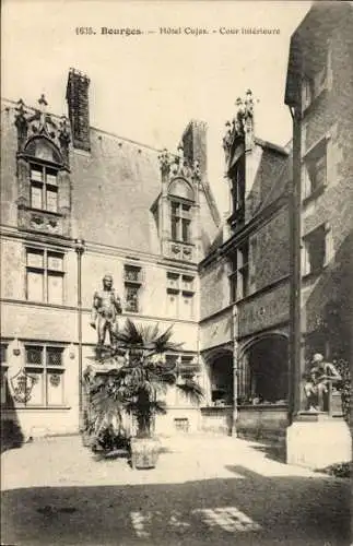 Ak Bourges Cher, Hotel Cujas, Innenhof