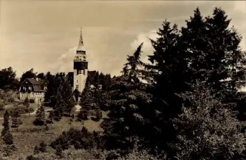 Ak Tannenbergsthal im Vogtland, Teilansicht, Kirche