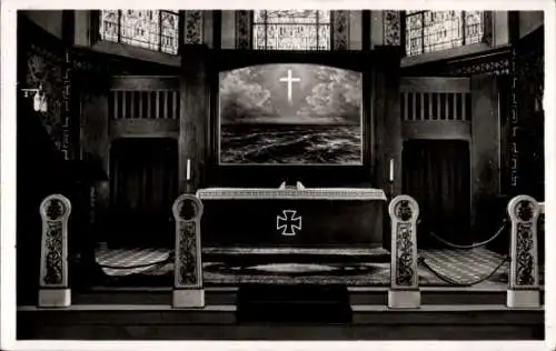 Ak Wilhelmshaven, Marine Gedächtnis Kirche, Altar, evangelische Garnisonkirche, Innenansicht