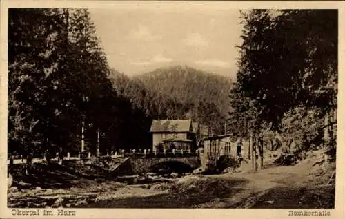 Ak Oker Goslar am Harz, Okertal, Hotel Romkerhalle, Haus Helene