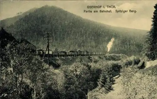 Ak Oberhof im Thüringer Wald, Bahnhof, Spitziger Berg