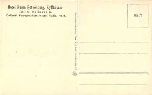 Ak Steinthaleben Kyffhäuserland in Thüringen, Rothenburg