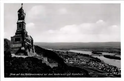 Ak Rüdesheim am Rhein, Niederwald Nationaldenkmal, Panorama