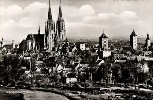 Ak Regensburg an der Donau Oberpfalz, Gesamtansicht