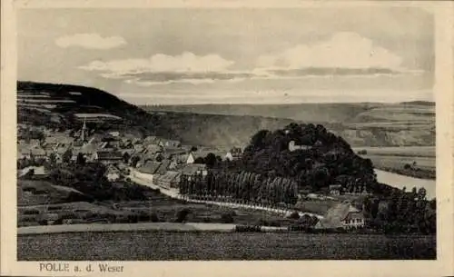 Ak Polle an der Weser, Panorama