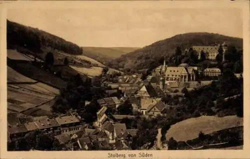 Ak Stolberg im Harz, Blick von Süden auf die Stadt