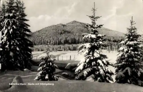 Ak Schierke Wernigerode im Harz, Bode, Königsberg, Winter