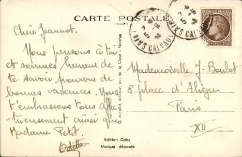 Ak Saint Aubin sur Mer Calvados, Strand, Pointe du Castel