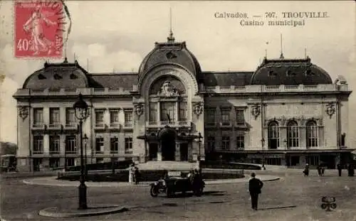 Ak Trouville Calvados, vue générale du Casino municipal