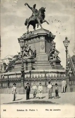 Ak Rio de Janeiro Brasilien, Estatua D. Pedro I.