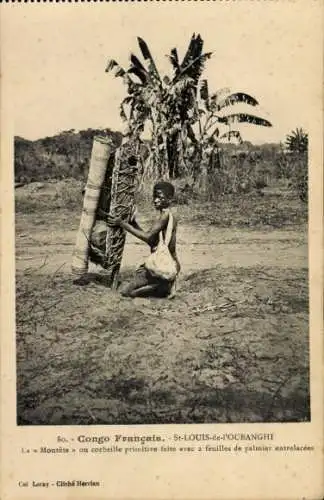 Ak Saint Louis Senegal, La Moutete oder primitiver Korb