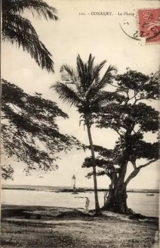 Ak Konakry Conakry Guinea, Le Phare, Fernblick zum Light Tower