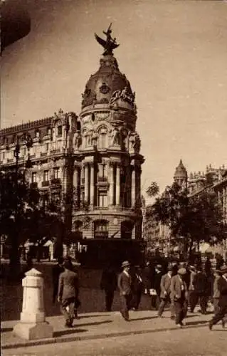 Ak Madrid Spanien, Calle de Alcala Ecke Granvia