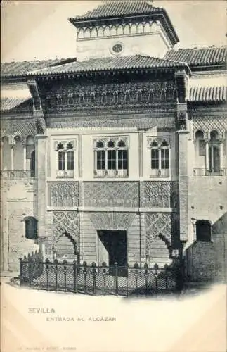 Ak Sevilla Andalusien Spanien, Eingang zum Alcazar