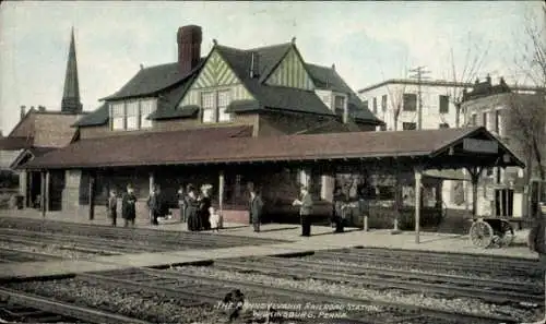 Ak Wilkinsburg Pennsylvania USA, Bahnhof