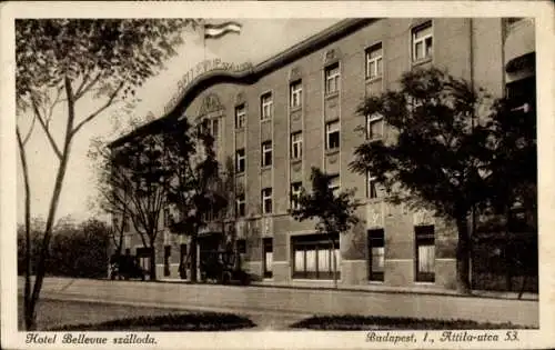 Ak Budapest Ungarn, Attila utca 53, Hotel Bellevue szalloda