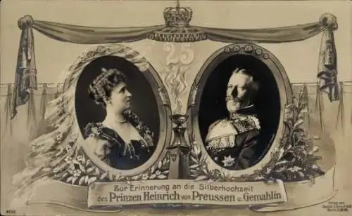 Passepartout Ak Heinrich von Preußen, Prinzessin Irene von Hessen-Darmstadt