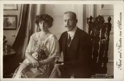 Ak Fürst und Fürstin von Albanien, Portrait, Liersch 4625